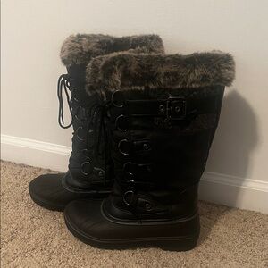 Avalanche Black Faux Fur Winter Boots